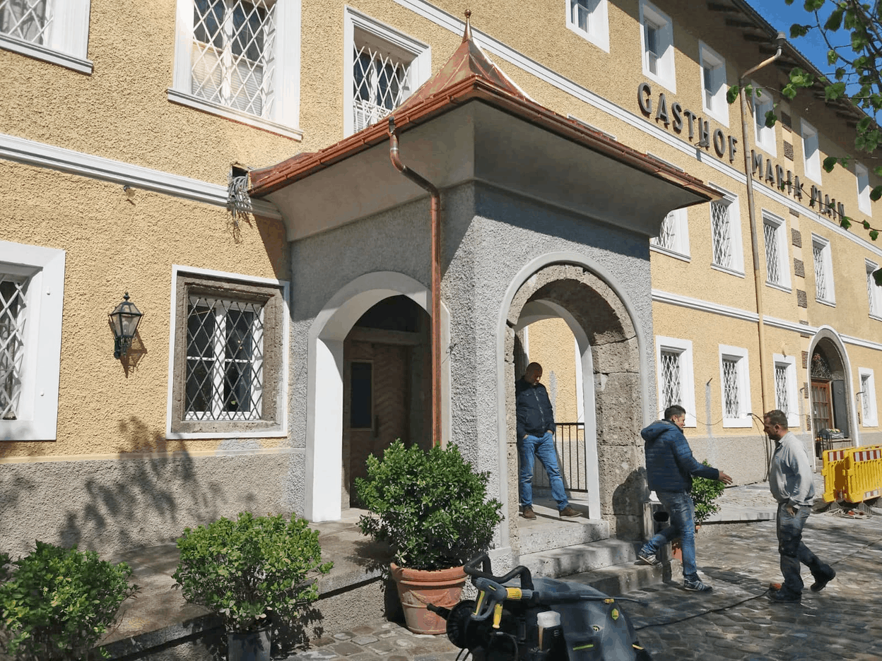 Gasthaus Maria Plain Baustelle Vordach